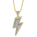 Hip-Hop Zirconia Lightning Bolt Pendant Necklace Necklace Viking Warriors