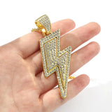 Hip-Hop Zirconia Lightning Bolt Pendant Necklace Necklace Viking Warriors