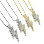 Hip-Hop Zirconia Lightning Bolt Pendant Necklace Necklace Viking Warriors