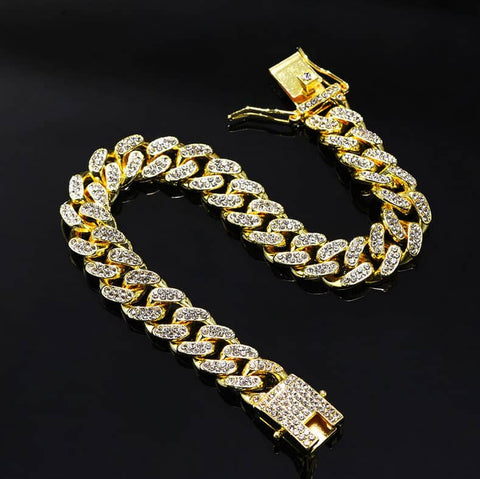 Iced Out Cuban Chain Bracelets for Men Viking Warriors