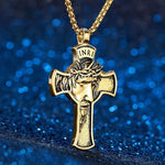 INRI Jesus face Cross Necklace cross necklace Viking Warriors