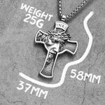 INRI Jesus face Cross Necklace cross necklace Viking Warriors