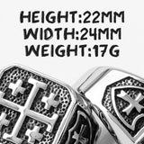 Jerusalem Cross Stainless Steel Ring ring Viking Warriors