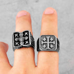 Jerusalem Cross Stainless Steel Ring ring Viking Warriors