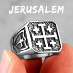 Jerusalem Cross Stainless Steel Ring ring Viking Warriors