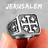 Jerusalem Cross Stainless Steel Ring ring Viking Warriors