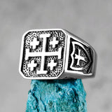 Jerusalem Cross Stainless Steel Ring ring Viking Warriors