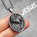 Jesus Heart Cross Christian Amulet Necklaces necklace Viking Warriors
