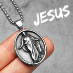 Jesus Heart Cross Christian Amulet Necklaces necklace Viking Warriors