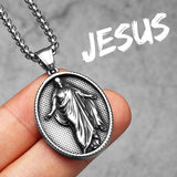 Jesus Heart Cross Christian Amulet Necklaces necklace Viking Warriors