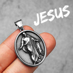 Jesus Heart Cross Christian Amulet Necklaces necklace Viking Warriors