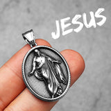 Jesus Heart Cross Christian Amulet Necklaces necklace Viking Warriors
