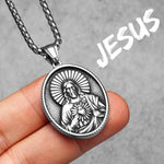 Jesus Heart Cross Christian Amulet Necklaces necklace Viking Warriors