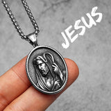 Jesus Heart Cross Christian Amulet Necklaces necklace Viking Warriors