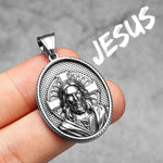 Jesus Heart Cross Christian Amulet Necklaces necklace Viking Warriors