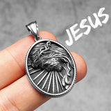 Jesus Heart Cross Christian Amulet Necklaces necklace Viking Warriors