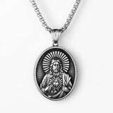 Jesus Heart Cross Christian Amulet Necklaces necklace Viking Warriors