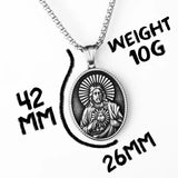 Jesus Heart Cross Christian Amulet Necklaces necklace Viking Warriors