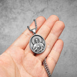 Jesus Heart Cross Christian Amulet Necklaces necklace Viking Warriors