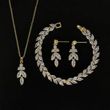 Leaf Crystal Jewelry Set jewelry set Viking Warriors