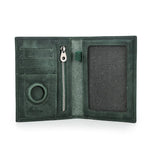 Leather Passport Wallet with Airtag Case – RFID Blocking & Travel Organizer Wallets & Money Clips Viking Warriors