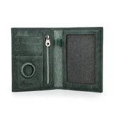 Leather Passport Wallet with Airtag Case – RFID Blocking & Travel Organizer Wallets & Money Clips Viking Warriors