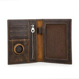 Leather Passport Wallet with Airtag Case – RFID Blocking & Travel Organizer Wallets & Money Clips Viking Warriors