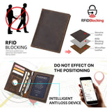 Leather Passport Wallet with Airtag Case – RFID Blocking & Travel Organizer Wallets & Money Clips Viking Warriors