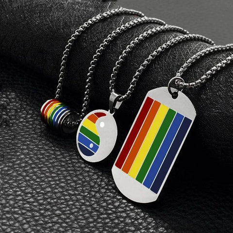 LGBTQIA+ Rainbow Pendant Necklaces Necklace Viking Warriors