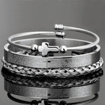 Luxury 3 piece Cross Bracelet Set Bracelets Viking Warriors