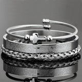 Luxury 3 piece Cross Bracelet Set Bracelets Viking Warriors