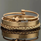 Luxury 3 piece Cross Bracelet Set Bracelets Viking Warriors
