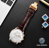 Luxury Chronograph Leather Watch watch Viking Warriors