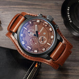 Luxury Mens Watches with Leather Strap Watches Viking Warriors