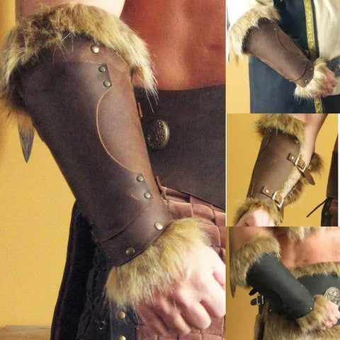 Medieval Viking Warrior Leather Bracer | Steampunk Arm Armor | LARP Costume Accessory viking cosplay armor Viking Warriors