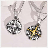 Men's Compass Necklace Viking Warriors