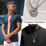 Men's Compass Necklace Viking Warriors