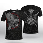 Men's Nordic Viking 3D Digital Print T-Shirt Shirts & Tops Viking Warriors