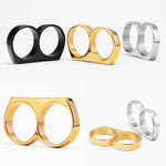 Men's Titanium Steel Double Finger Ring | Punk Rock Hip Hop Style ring Viking Warriors