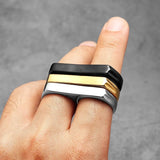 Men's Titanium Steel Double Finger Ring | Punk Rock Hip Hop Style ring Viking Warriors