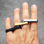 Men's Titanium Steel Double Finger Ring | Punk Rock Hip Hop Style ring Viking Warriors