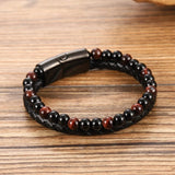 Natural Stone Leather Beaded Bracelet Bracelets Viking Warriors