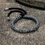 Norse Runes Beads Bracelet Braided Survival Paracord Wristband Bracelet Viking Warriors