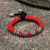 Norse Runes Beads Bracelet Braided Survival Paracord Wristband Bracelet Viking Warriors
