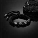 Norse Runes Beads Bracelet Braided Survival Paracord Wristband Bracelet Viking Warriors