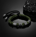 Norse Runes Beads Bracelet Braided Survival Paracord Wristband Bracelet Viking Warriors