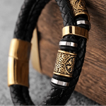 Norse Symbols Leather Bead Bracelets Bracelets Viking Warriors