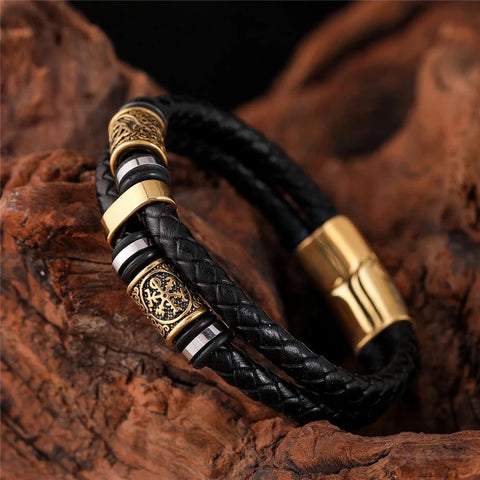 Norse Symbols Leather Bead Bracelets Bracelets Viking Warriors