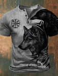 Norse Wolf Button Down T-Shirt Shirts & Tops Viking Warriors