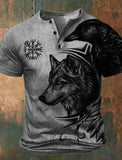 Norse Wolf Button Down T-Shirt Shirts & Tops Viking Warriors